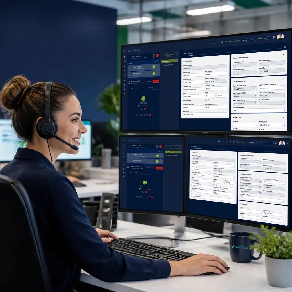 NexTask omni-channel contact center for collections customer communications